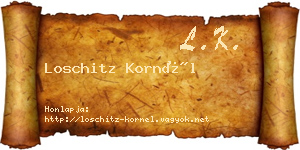 Loschitz Kornél névjegykártya